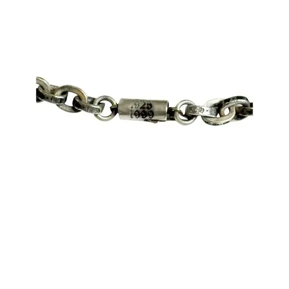 Chrome Hearts Paper Chain Necklace 30 inch Sterling Silver .925 - Picture 4 of 8